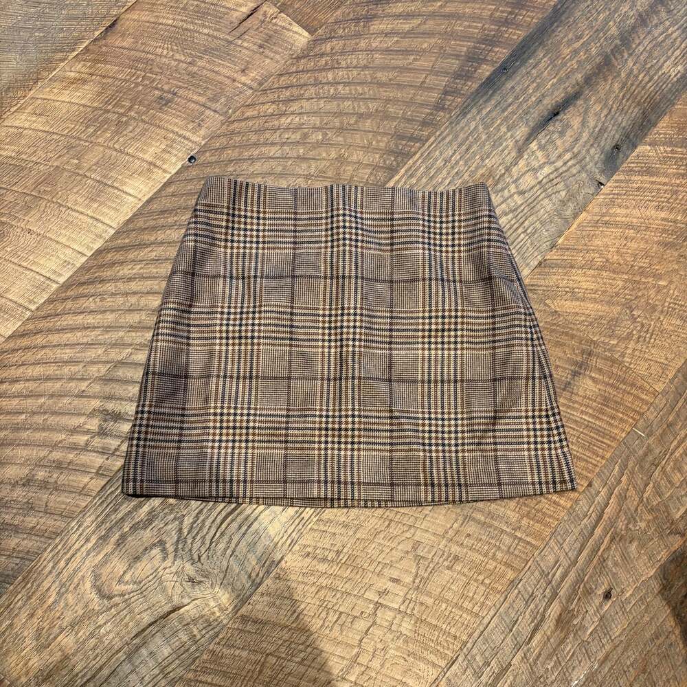 Madewell Plaid Recycled Wool Blend A-Line Mini Skirt – Size 2 NWT